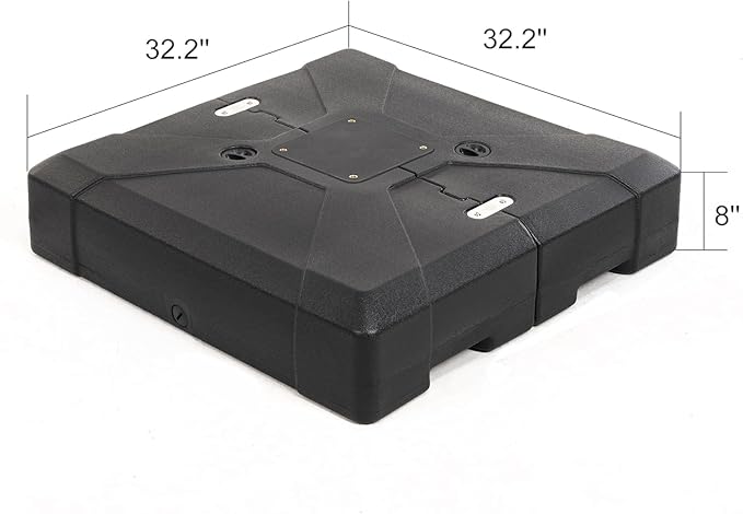 PURPLE LEAF 10 FT Patio Offset Umbrella Outdoor Cantilever Umbrella Hanging Umbrellas, 36 Month Fade Resistance & Water-repellent UV Protection Fabric Canopy with Crank & Water Tank Base (Black)