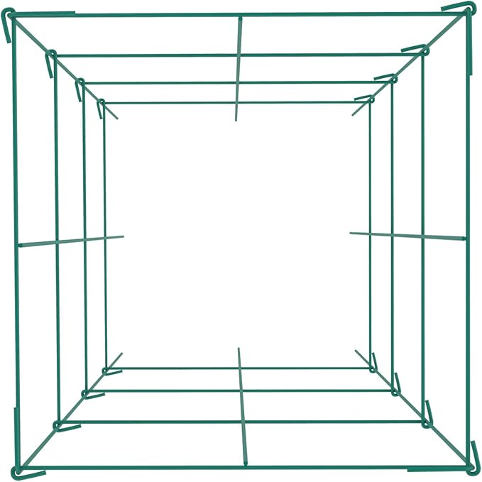 VEVOR Tomato Cages, 14.6" x 14.6" x 39.4", 6 Packs Square Plant Support Cages, Green PVC-Coated Steel Tomato Towers for Climbing Vegetables, Plants, Flowers, Fruits