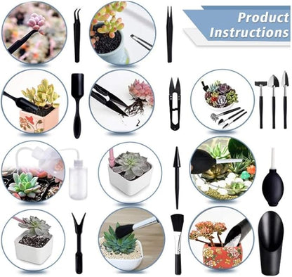 17-Piece Succulent Plant Care Tool Set, 26" and 39.4" Plant Transplanting Mats, Indoor Transplanting Supplies, Including Pot Transplantingg Mat, Mini Gardening Tool Set for Plant Care
