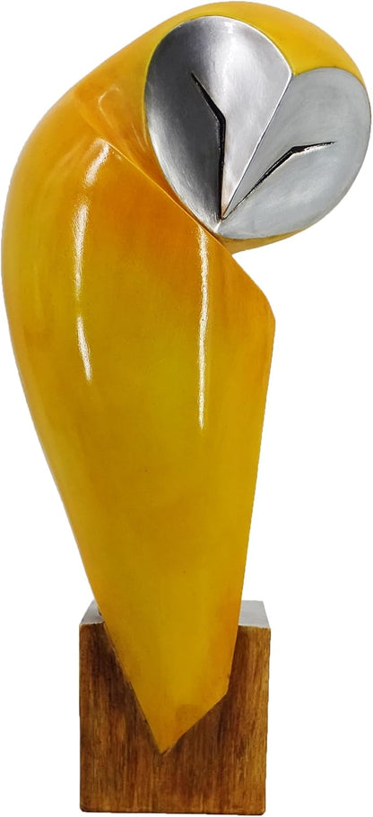 15 Inch Owl Statue for Home Decor Accents Office Decor, Handmade Owl Sculpture for Bookshelf Decor, Bookshelf Desktop Mantel Cabinet Living Room Bedroom Decorations