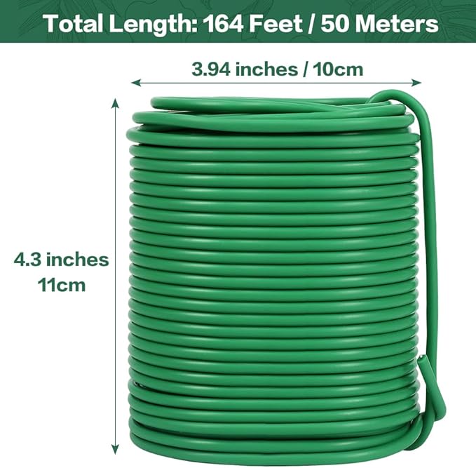 Tenn Well Garden Wire, 164 Feet 3.5mm Soft Plant Ties, Gardening Twist Ties for Climbing Plants, Tomatoes, Climbing Roses, Indoor & Outdoor Plants