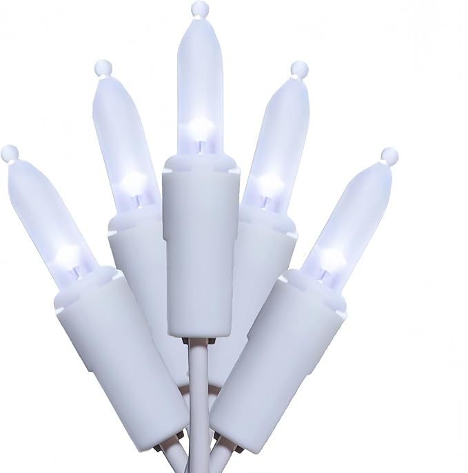 LUCKY SHINE 150 LED Cool White Christmas Lights, UL 50 FT White Wire Decorative Lighting String, for Indoor and Outdoor Party, Garden, Patio.