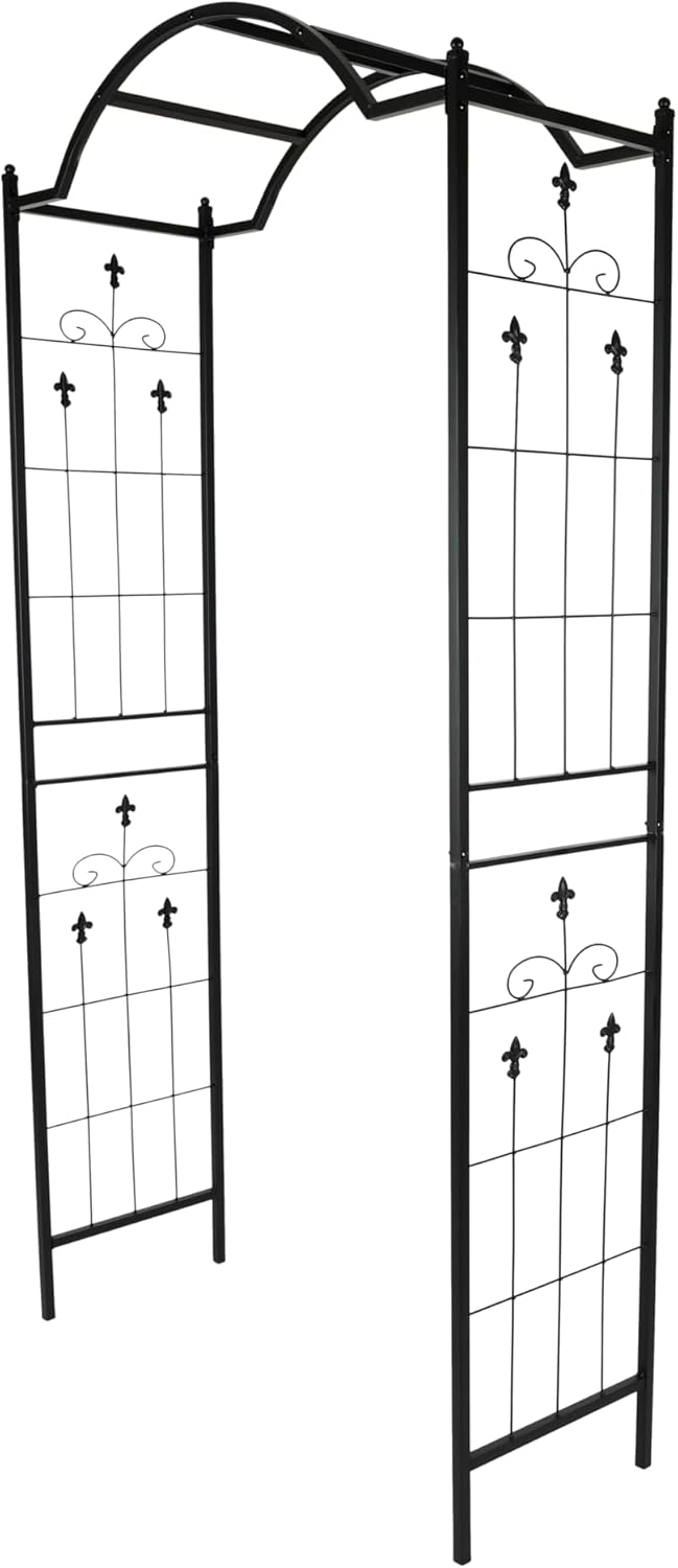 Heavy Duty Metal Garden Arch 7.6ft High Garden Arbor for for Climbing Plants Roses Vines, Outdoor Garden Lawn Backyard Patio, Garden Wedding Party Decoration