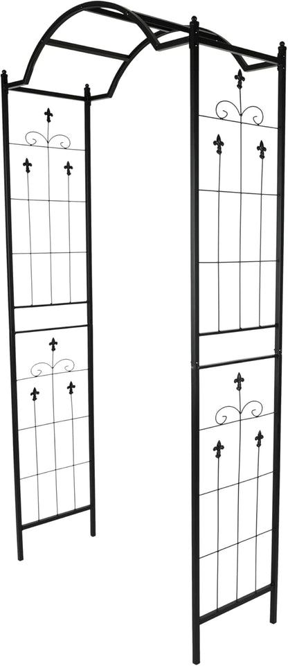 Heavy Duty Metal Garden Arch 7.6ft High Garden Arbor for for Climbing Plants Roses Vines, Outdoor Garden Lawn Backyard Patio, Garden Wedding Party Decoration