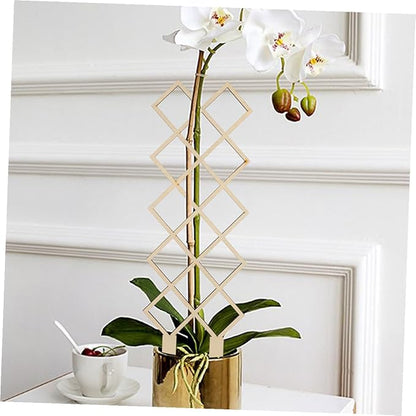 Generic Wooden Indoor Plant Trellis with Honeycomb Pattern DIY Climbing Support Frame for Vines Orchids Tomatoes Sturdy Garden Support for Potted Plants and Indoor Gardening