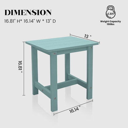 Outdoor Side Table, Small Adirondack Side Table for Adirondack Chair - Indoor Outdoor End Table - HDPS (Dark Blue)