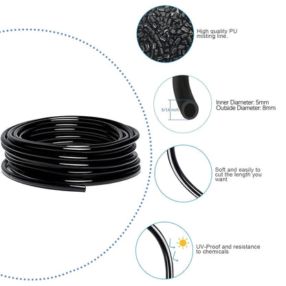 49.21Ft Drip Irrigation Kit Automatic Drip Irrigation System, 360° Bendable Garden Irrigation System, Garden Watering System Adjustable Bendable Nozzle Copper Sprayer System for Garden Yard