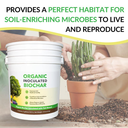 FOOP Organic Inoculated Biochar: Helps Plants and Trees Get The Most Out of Soil | Allows Plants to Uptake Nutrients More Efficiently | Contains Millions of Soil-Enriching Micro-Organisms | 5G Pail