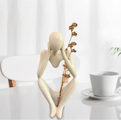 Thinker Statues and Sculptures, Sandstone Resin Thinker Statue Ornaments, Abstract Style Sculptures, Housewarming Gifts, Housewarming Decorations, Living Room Dining Desk Decorations (Middle, Large)