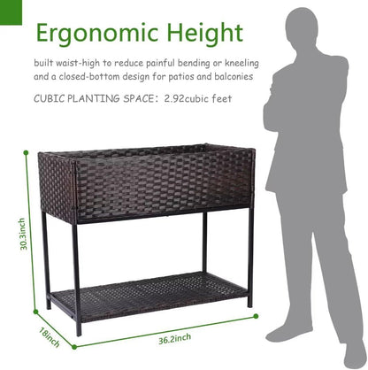 WONDER GARDEN Raised Garden Bed-Planter Box - Elevated Raised Garden Beds Outdoor with Legs & Storage Shelf for Vegetables Flower Herb Backyard Patio