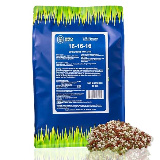 Supply Solutions 16-16-16 Complete Lawn & Garden All Purpose Granular Fertilizer - The Ultimate Plant Food for Lush Greenery & Vibrant Blooms - for All Plants, Vegetables, Fruits, and Berries - 10lbs