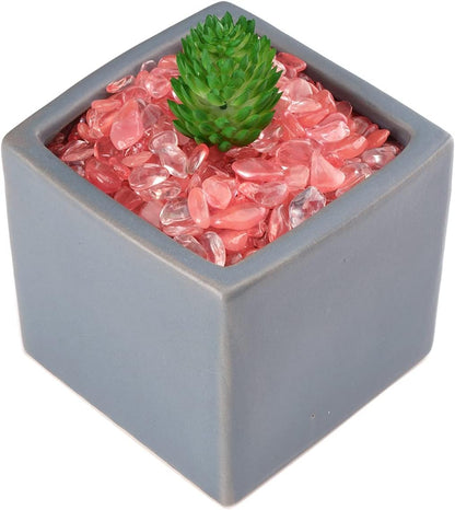 WAYBER Decorative Pebbles, 2 Lbs/920g (Fill 2 Cups) Pink Crystal Quartz Stones Irregular Rock Gravel for Aquarium Turtle Tank Decoration/Succulent Plant Landscape/Flowerpot Vase Ornament