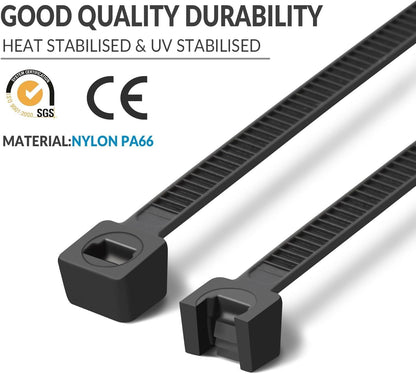 XINGO 5000 PCS White Zip Ties 8 Inch, 60 LBS Tensile Strength, Self-Locking Nylon Plastic Nylon PA66 Wire Ties for Indoor and Outdoor Use