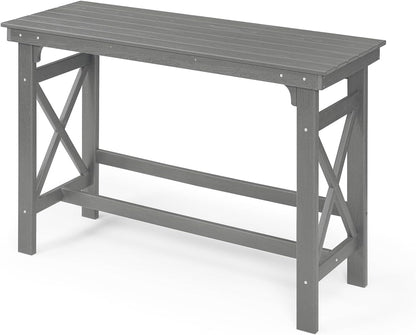 41" Outdoor Bar Table, HDPE Adirondack Outdoor Bar Table, All Weather Outside Bar Counter Height Tables Balcony Furniture, HDPE Patio Bar Tables for Bistro, Deck, Porch, Poolside, Smoke Gray