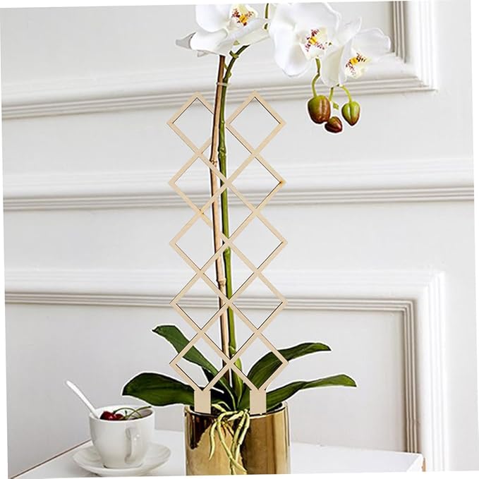 Wooden Plant Trellis Climbing Support with Elegant Honeycomb Design Indoor Garden Frame for Vines Orchids Tomatoes Easy Assembly Versatile Climbing Vegetable and Indoor Plant Stand