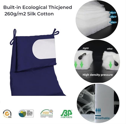 Outdoor Swing Chaise Lounge Replacement Cushion and Canopy,for Patio Furniture Hanging Hammock Chair Pad, Sun Resistant Breathable Waterproof