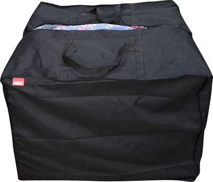 Outdoor Square Cushion/Cover Storage Bag, Protective Zippered Storage Bags with Handles, 32''L x 32''W x 24''H Black