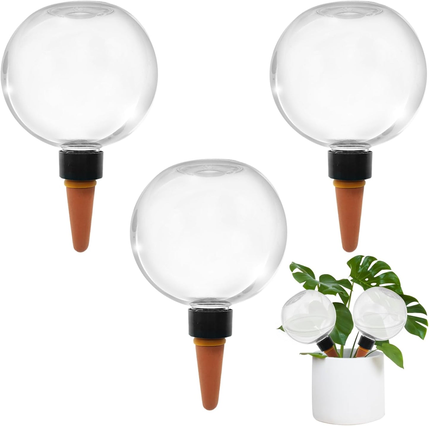 3 Pcs Self Watering Globes for Indoor Plants Automatic Watering Planter Insert 17.5 oz Watering Bulbs with Slow Release Control Water Dripper for Plants