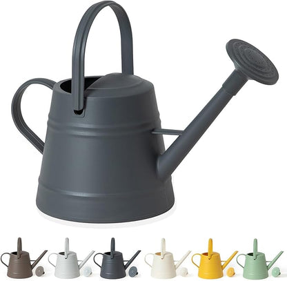 1 Gallon Watering Can for Plants, Watering Cans for Indoor&Outdoor Gardening, Water Can with Ergonomic Movable Handle (Dark Grey)