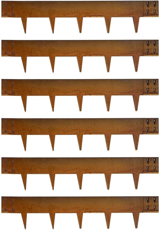 Corten Steel Edging Steel Landscape Edging Metal Garden Edging 8 Inch Metal Landscape Edging Landscaping Rusted 40 Inch Strips Patina 6 pcs Edge for Yard Lawn Outdoor by GZGNEEVL