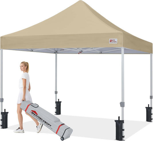 MASTERCANOPY Pop Up Canopy Tent Commercial Grade 10x10 Instant Shelter (Beige)