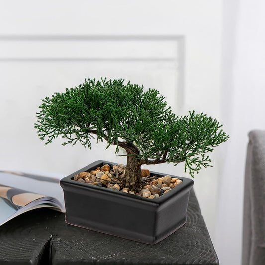 Artificial Bonsai Tree Juniper Faux Plants Indoor Fake Plants Decor with Ceramic Pots for Home Table Office Desk Bathroom Shelf Bedroom Living Room Farmhouse Decoration