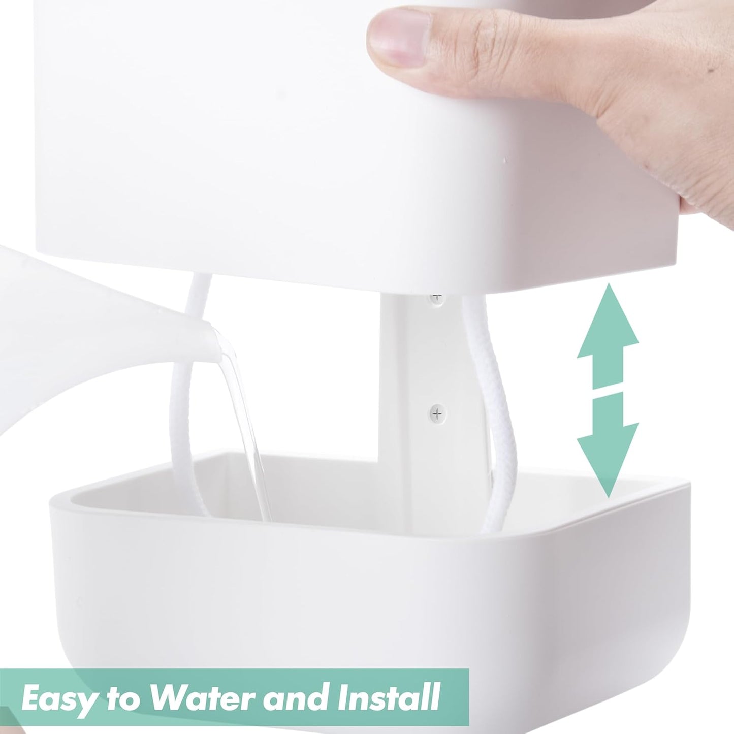 Phoenix Vine 6.5-Inch Wall Mounted Self-Watering Planter Pot for Indoor Houseplants and Herbs | Modern Hanging Planter for Window Sills, Bathroom Walls, Home & Office Décor, White, Set of 1, 01-WP-W-1