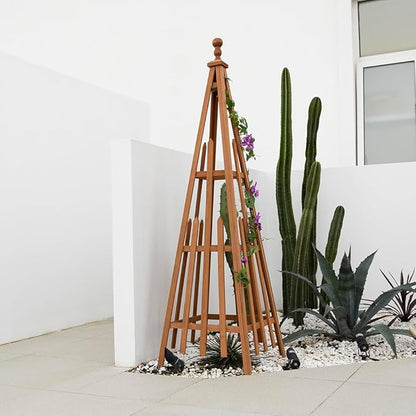 Wooden Obelisk Trellis The Ideal Support for Indoor and Outdoor Gardens, 68''H×20''W, Perfect for Tomatoes, Cucumbers, and Climbing Plants, Can Also be Used as a Background Decoration