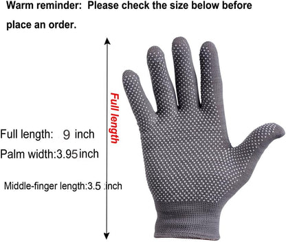 24Pcs Work Gloves Anti-slip Knitted Stretchy Cloth Glove Thin Moist Glove Liners