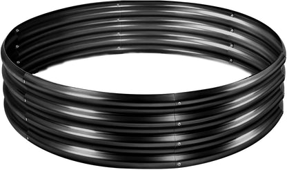 Land Guard 3×3×1ft Galvanized Raised Garden Bed Kit, Round Galvanized Planter Raised Garden Boxes Outdoor, Large Metal Raised Garden Beds for Vegetables, Grey