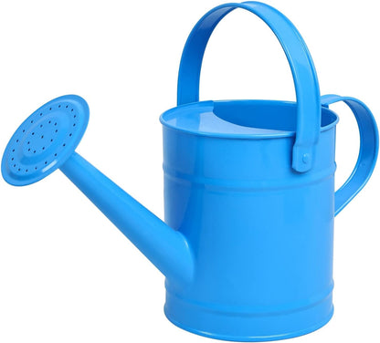 Finderomend Metal Watering Can 1.5L/51oz, Iron Art for Kids, Outdoor Plants Home Office Small Portable Indoor Watering Equipment (Blue)