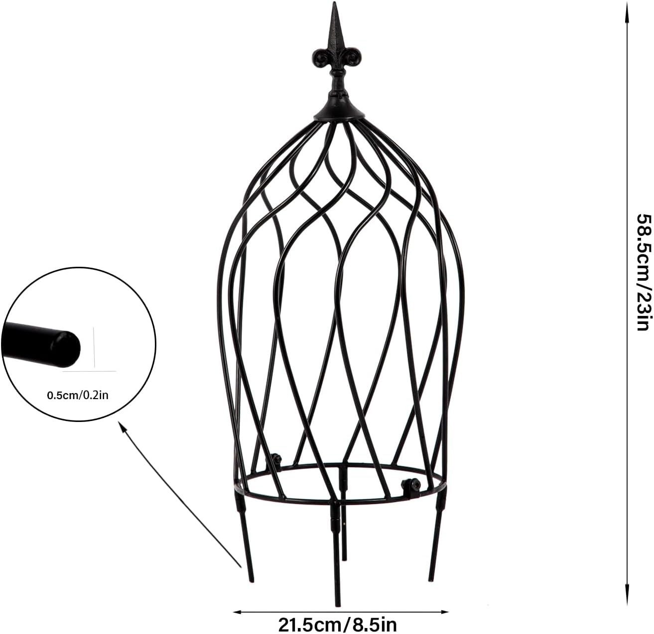 23-Inch Metal Obelisk Trellis for Climbing Plants | Sturdy Iron Design, Ideal for Outdoor Roses and Potted Vines | Easy Assembly, Compact Vertical Garden Decor for Indoor & Outdoor Use