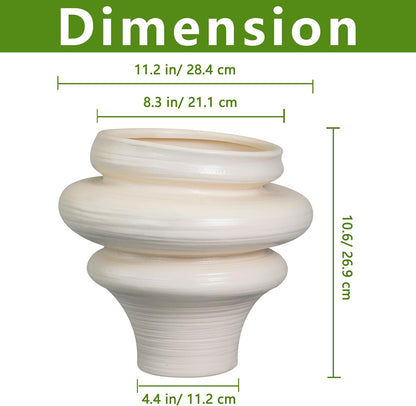 Ceramic Bonsai Planters 11 Inch - Pots for Plants Indoor Outdoor, Plant Pot with Drainage Hole, Decorative Flower Pot for Home Garden Patio Office, Gift for Men Women, White