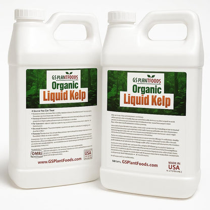 GS Plant Foods Liquid Kelp Fertilizer – Suitable for Organic Growing, OMRI Listed Seaweed Concentrate for Lawns, Gardens & Soil - 5 Gallons