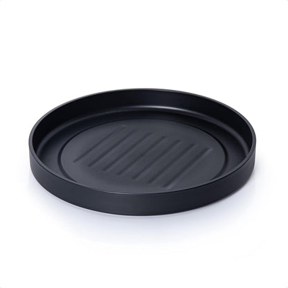 Phoenix Vine 12 Inch Plastic Plant Saucer Water Drip Tray, Heavy Sturdy Round Plant Drainage Tray for Indoors Outdoor, Matte Black, 21-TY-12B-1