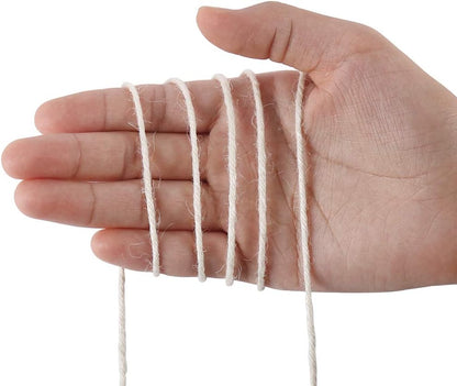 Tenn Well 3mm Jute Twine, 328 Feet Thick Twine String for Crafting, Gift Wrapping, Gardening, Packing and DIY Projects (Creamy)