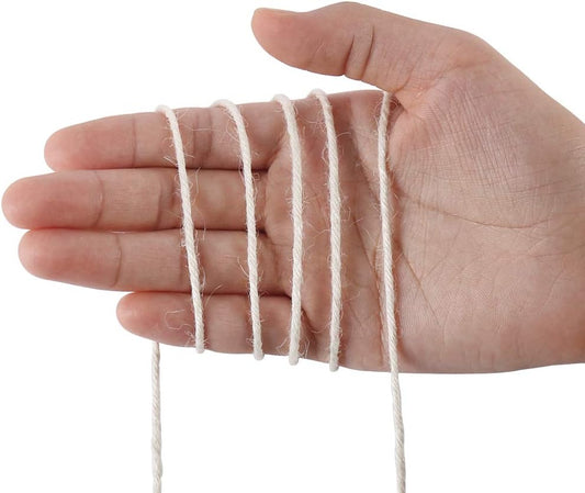 Tenn Well 3mm Jute Twine, 328 Feet Thick Twine String for Crafting, Gift Wrapping, Gardening, Packing and DIY Projects (Creamy)