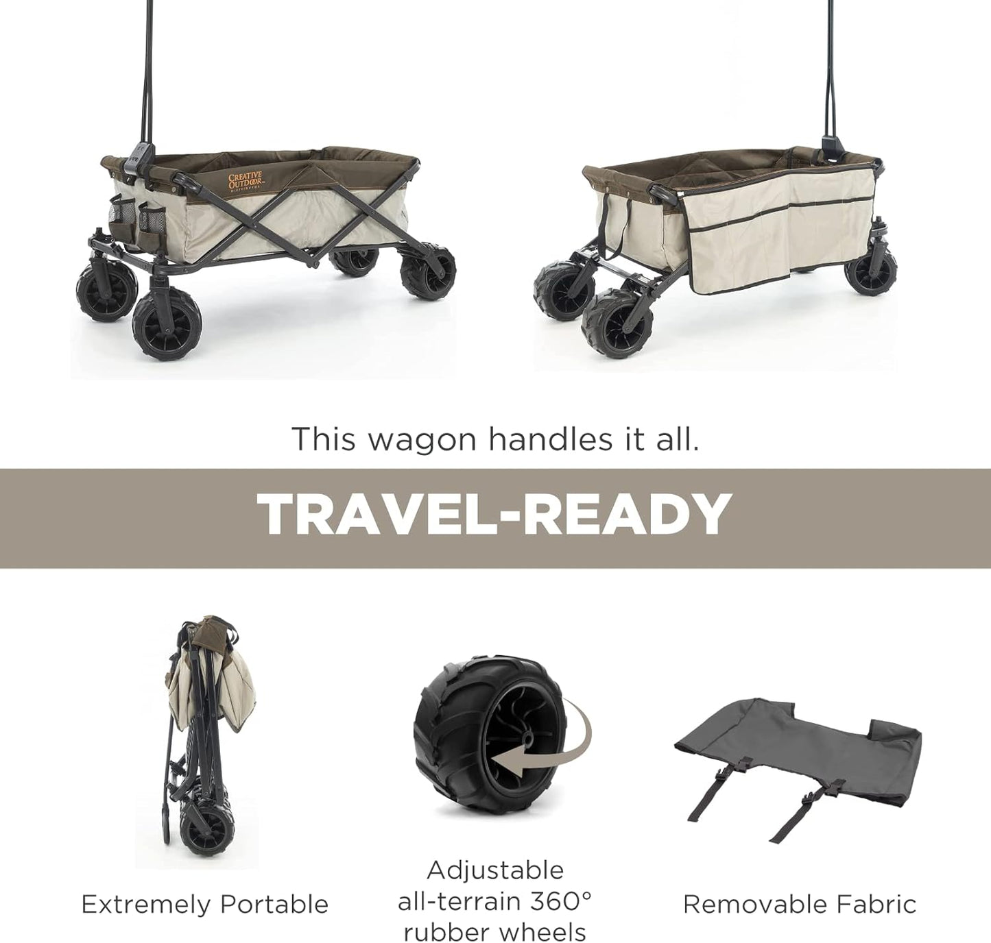 Creative Outdoor Original Folding Wagon All-Terrain Wheels