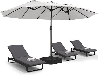 MASTERCANOPY Patio Outdoor Umbrella,15FT Double Sided Large Umbrella with Base