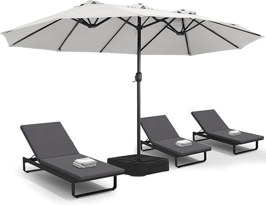 MASTERCANOPY Patio Outdoor Umbrella,15FT Double Sided Large Umbrella with Base