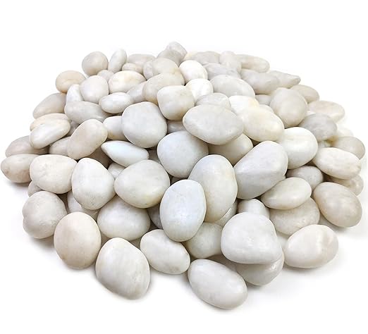 20 lbs White River Rocks for Landscaping, 2-3 inch Large Pebbles for Plants, Decorative Stones for Planters Vase Aquarium and Outdoor Garden Rocks