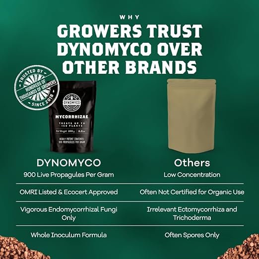 DYNOMYCO Granular Mycorrhizal Fungi Inoculant, 100g/3.5oz – Boosts Root Growth, Yields & Nutrient Uptake – 900 Propagules/g, Concentrated Granules, & OMRI Listed – Biofertilizer for Plant Growth