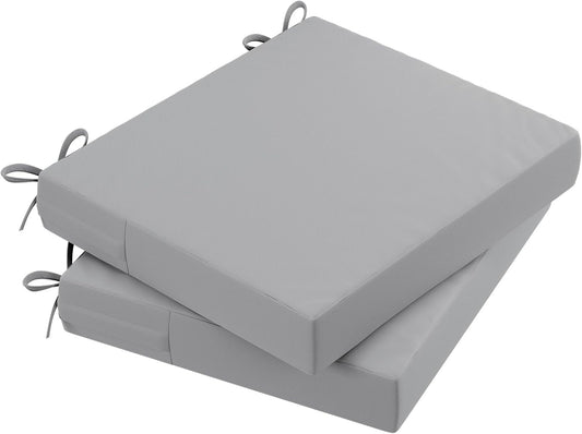 AAAAAcessories Outdoor Seat Cushions for Chairs, Waterproof, Fade-Resistant Patio Furniture Replacement Cushions, 18.5" x 16" x 3", Set of 2, Gray