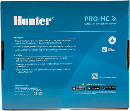Hunter Hydrawise Pro-HC 24-Station WiFi Smart Sprinkler Controller, Outdoor Irrigation Timer, Weather-Based Watering System, Flow Sensor Ready