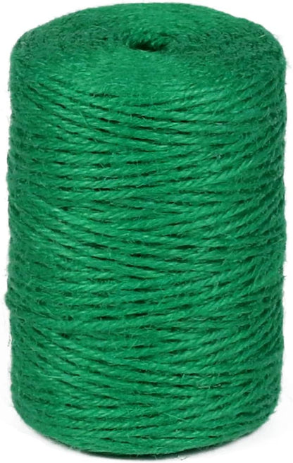 2mm 600ft Colored Natural Jute Twine String for Gift Wrapping Craft Baker Plant Christmas Ribbon Twine Handmade Arts Decoration Thin Packing String Home Decor