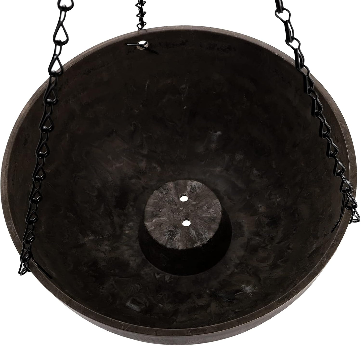 DEAYOU 2 Pack Resin Hanging Planters for Indoor Plants, 10" Hanging Flower Pots with Drainage Holes, Hanging Baskets with Chain and Hook for Garden, Outdoor, Balcony Decor (Marble Pattern)