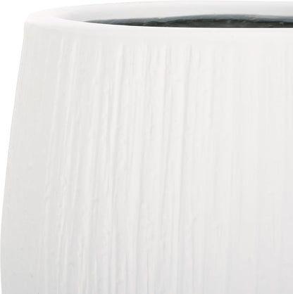 SAFAVIEH Outdoor Collection Francia Modern White Concrete Ficonstone Planter Pot