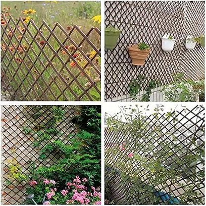 Nature Willow Trellis Expandable Plant Support Plant Climbing Lattices Trellis Willow Expandable Trellis Fence for Climbing Plants Support 36x92 Inch,Double Panel (2)