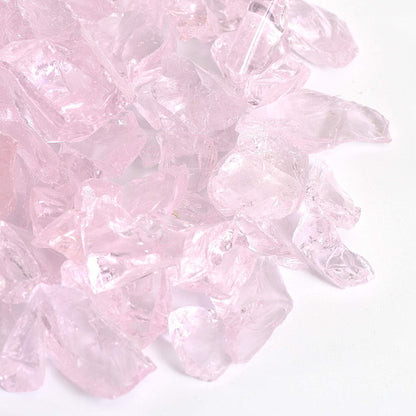 High Luster Reflective Fire Glass Gravel,Fire Gems,Fire Drops,Fire Glass Pebbles Stones Beads Chips for Fire Pit Fish Tank Aquarium Garden,1-2cm,540g/1.19lb (Pink)