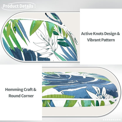 Indoor/Outdoor Chair Cushions 16x17 Inch, Patio Chair Cushions with Ties, All Weather Seat Cushions for Patio Furniture Home Garden Chair Use, Set of 4, Islamorada Blue Green